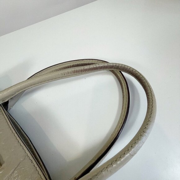 Kate Spade NY Womens Leather Ostrich Tote Bag Gray L Polka Dot Liner Zip Pocket - Picture 10 of 11